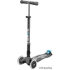Micro Kinder Scooter Maxi Deluxe LED Faltbar , Hellgrau