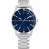 Tommy Hilfiger Jungen Uhr mit Blauem Zifferblatt, Edelstahlarmband, 34...