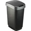 ROTHO Mülleimer Rotho Swingeimer Twist 25 L schwarz silber