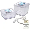 Solis Vakuumierbehälter quadratisch weiss/transparent, 1000/2800 ml