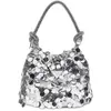 Guess, Damen, Handtasche, Holiday Shine Pochette Mini, Silber