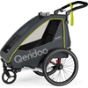 Qeridoo QUPA 1 - Kinderfahrradanhänger für 1 Kind, Farbe: Lime
