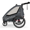 Qeridoo QUPA 2 - Kinderfahrradanhänger für 2 Kinder, Farbe: Grey