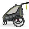 Qeridoo QUPA 2 - Kinderfahrradanhänger für 2 Kinder, Farbe: Lime
