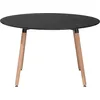 BELIANI Esstisch Schwarz   120 cm MDF Platte Matt mit Holzbeine Rund M...