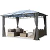 TOOLPORT Gartenpavillon 3x4 m wasserdicht ALU Deluxe Polycarbonat Dach...