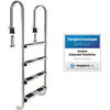 AREBOS Edelstahl Poolleiter 4 Stufen | Einbauleiter Silber inkl. Monta...