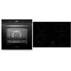 Backofen Herd Kochfeld Schwarz Glaskeramik 77cm Einbau autark rahmenlo...