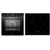Backofen Herd Kochfeld Schwarz Induktion Einbau Set Autark Timer Respe...