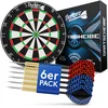 DartPro Dartscheibe Steeldart - Profi Dartboard inkl. 6 Steeldarts (18...
