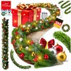 Kunstgirlande Weihnachtsgirlande LED Girlande 5m inkl. Deko-Schmuck & ...