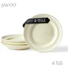 JIWOO Speiseteller 4er Ø20,4cm, Frühstücksteller Salatteller Pastatell...