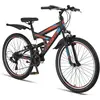 Licorne Bike Strong V Premium Mountainbike,Zoll:26;Farbe:Schwarz/Blau/...