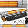 TRESKO Infrarot Heizstrahler 3000W Silber mit Fernbedienung & Abdeckun...