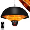 TRESKO Infrarot Deckenheizstrahler Heizstrahler schwarz 1500W mit Fern...