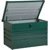 BELIANI Gartentruhe Dunkelgrün Metall 300 L 100 x 62 cm Wasserdicht Ab...