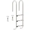 Zelsius Edelstahl Poolleiter mit 3 Stufen, 50 x 26,5 x 132 cm, mit Rut...