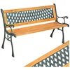 tectake Gartenbank Zweisitzer Holzbank aus Gusseisen wetterfest, bis 2...
