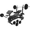 GORILLA SPORTS® Kraftstation - inkl. Hantelset 100kg, mit Hantelablage...