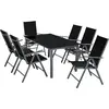 tectake® Aluminium Sitzgruppe 6+1