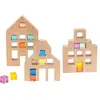 Eduplay Holzhaus Spielset für Acrylbausteine - 3er Set