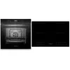Backofen Herd Kochfeld Schwarz Induktion 77cm Timer 2 Flexzonen Slider...