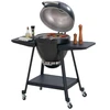 SUNJOY Kamado Grill & Smoker mit Pizzastein   Doppelwandiger Edelstahl...