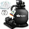 tillvex® Sandfilteranlage Pool 7.900L/h inkl. 400g Filterbälle schwarz...
