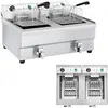 Doppelkammer-Gewerbefritteuse mit Wasserhähnen 230V 2x16L