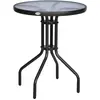 Outsunny Gartentisch rund Balkontisch Ø60xH70cm aus Metall mit Sicherh...