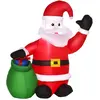 HOMCOM LED Weihnachtsfigur aufblasbar Schneemann Weihnachtsmann 70x45x...