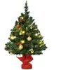 HOMCOM Weihnachtsbaum klein, Mini Christbaum mit Stechpalmenbeeren, Ku...