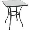 Outsunny Gartentisch quadratisch Glastisch wetterfest Schwarz 68,5x68,...