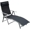 Outsunny Sonnenliege klappbar Gartenliege mit Kissen 137x63,5x100,5cm ...