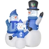 HOMCOM Selbstaufblasbarer Schneemann Familie mit LED Gebläse 120 cm, w...