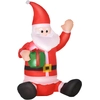 HOMCOM Selbstaufblasbarer Weihnachtsmann LED Weihnachtsdekoration mit ...