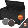 Casaria® Gartenbox 310 L mit Rollen, wetterfest, Rattanoptik, Anthrazi...