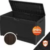 Casaria Gartenbox 310 L mit Rollen, wetterfest, Flechtoptik, Anthrazit