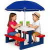 SPIELWERK Kindersitzgruppe mit Sonnenschirm Blauweiss