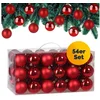 deuba Casaria Weihnachtsbaumkugel (54 St), Weihnachtskugeln 54er Set W...