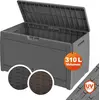 Casaria Gartenbox 310 L mit Rollen, wetterfest, Rattanoptik, Grau