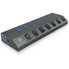 ICY BOX 7 Port Hub mit USB 3.0 Type-C und Type-A Anschluss und BC 1.2 ...
