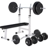 GORILLA SPORTS® Hantelbank mit Hantelset 38/70/100 kg klappbar bis 200...