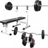 GORILLA SPORTS® Hantelbank 100-kg-Set mit Ablage, klappbar, verstellba...