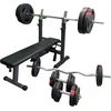 GORILLA SPORTS Hantelbank Hantelbank mit Langhantelset Gripper 100 kg