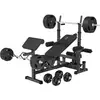 GORILLA SPORTS® Hantelbank - mit 100kg Hantelset, Ablage, Dip-Station,...