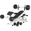 GORILLA SPORTS® Hantelbank - mit 100kg Hantelset, Ablage, Dip-Station,...