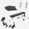 GORILLA SPORTS® Hantelbank - mit 100kg Hantelset, inkl. 6 Schutzmatten...