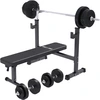 GORILLA SPORTS® Hantelbank - mit Ablage, 70kg Set, 170cm Langhantel, 3...