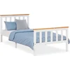 Homestyle4u Kinderbett 90x200 mit Lattenrost Weiß Natur Jugendbett Hol...